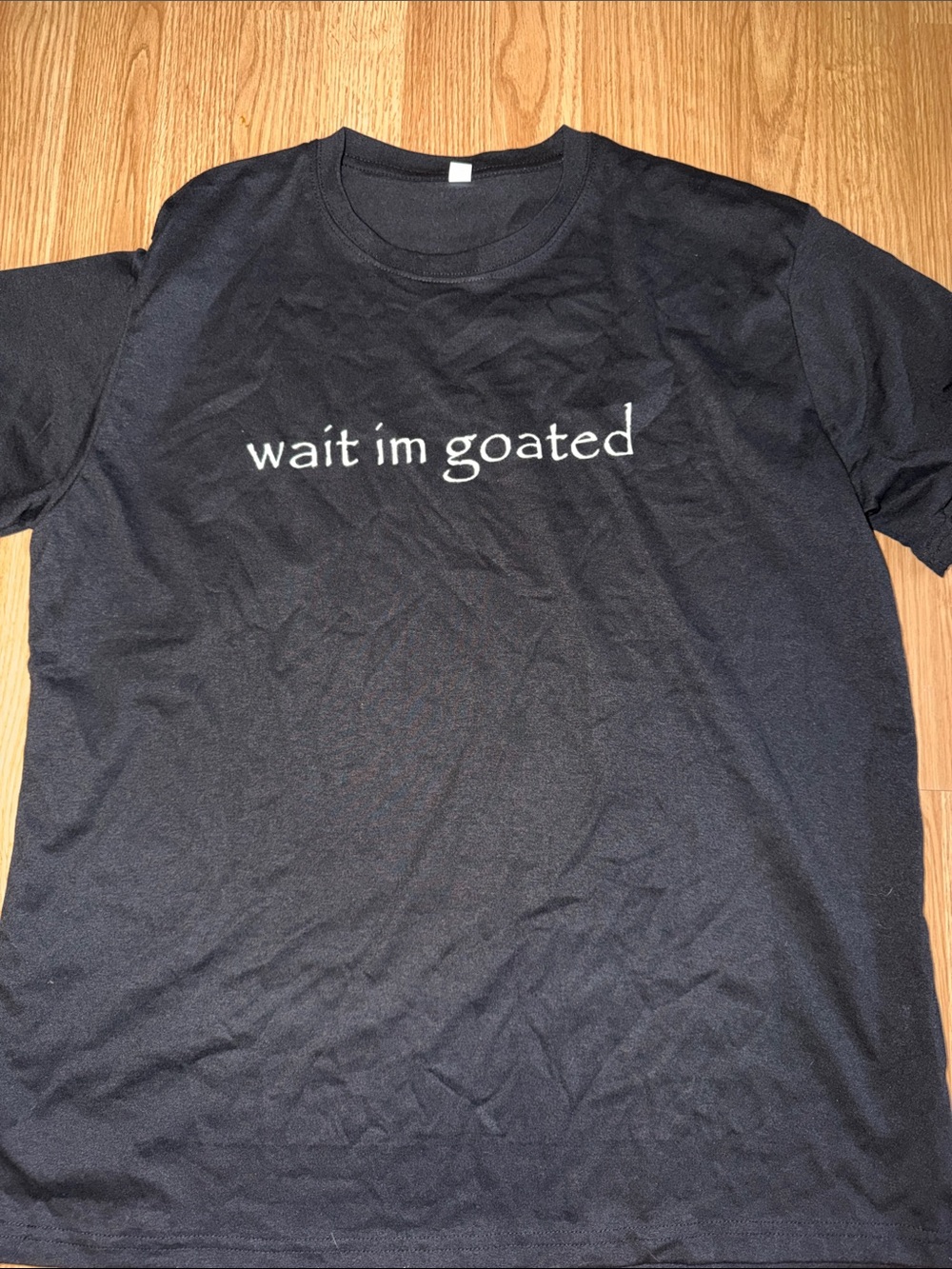 Black Graphic Tee - "wait im goated"